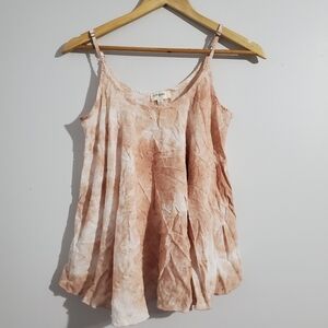 Umgee Cami Women's Sz S Cream and Pink Tie Dye Flowy Coquette Soft Girl …